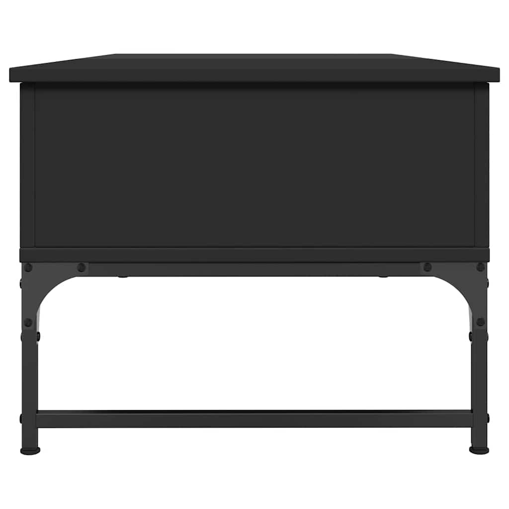 Table basse noir 100x50x40 cm bois d'ingénierie et métal - XIOS