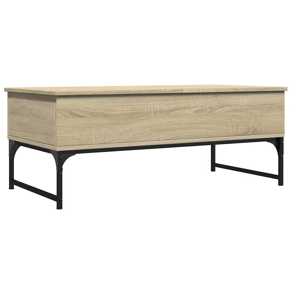 Table basse chêne sonoma 100x50x40cm bois d'ingénierie et métal - XIOS