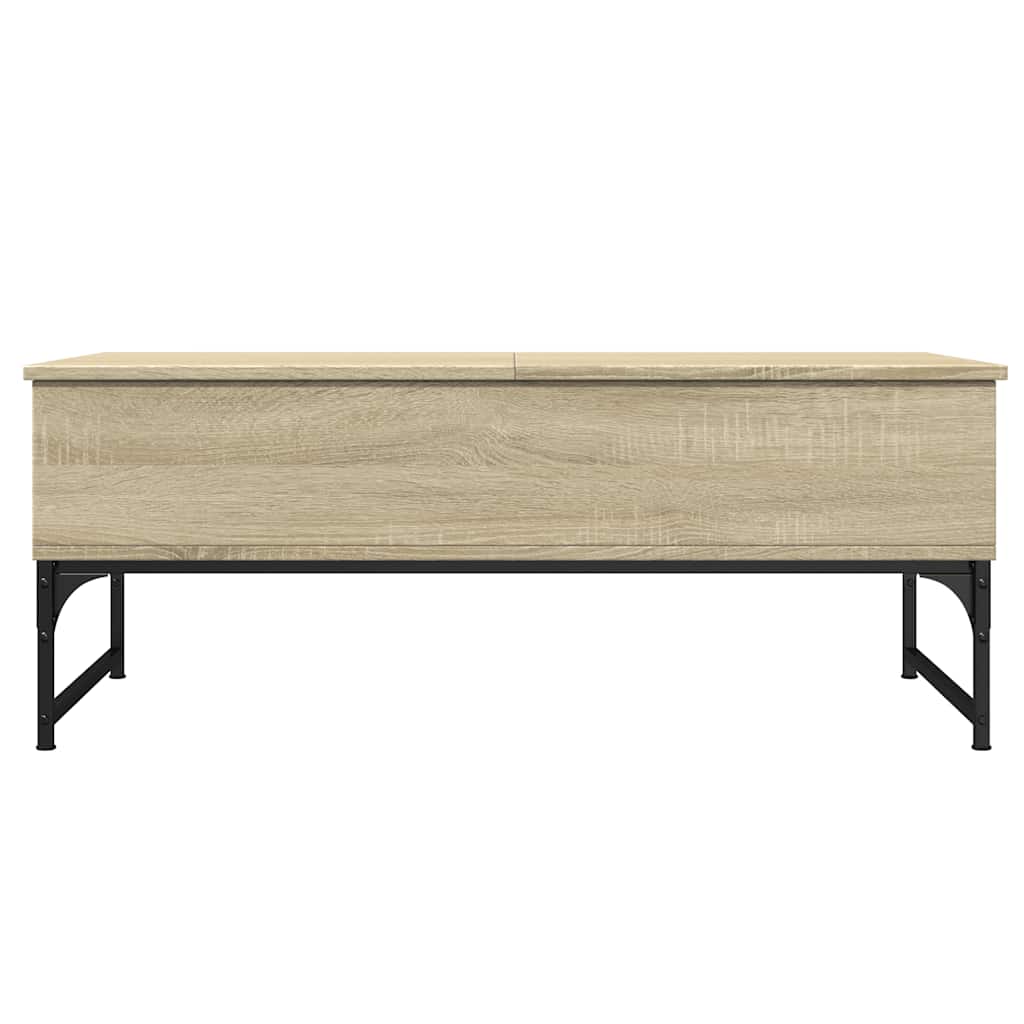 Table basse chêne sonoma 100x50x40cm bois d'ingénierie et métal - XIOS