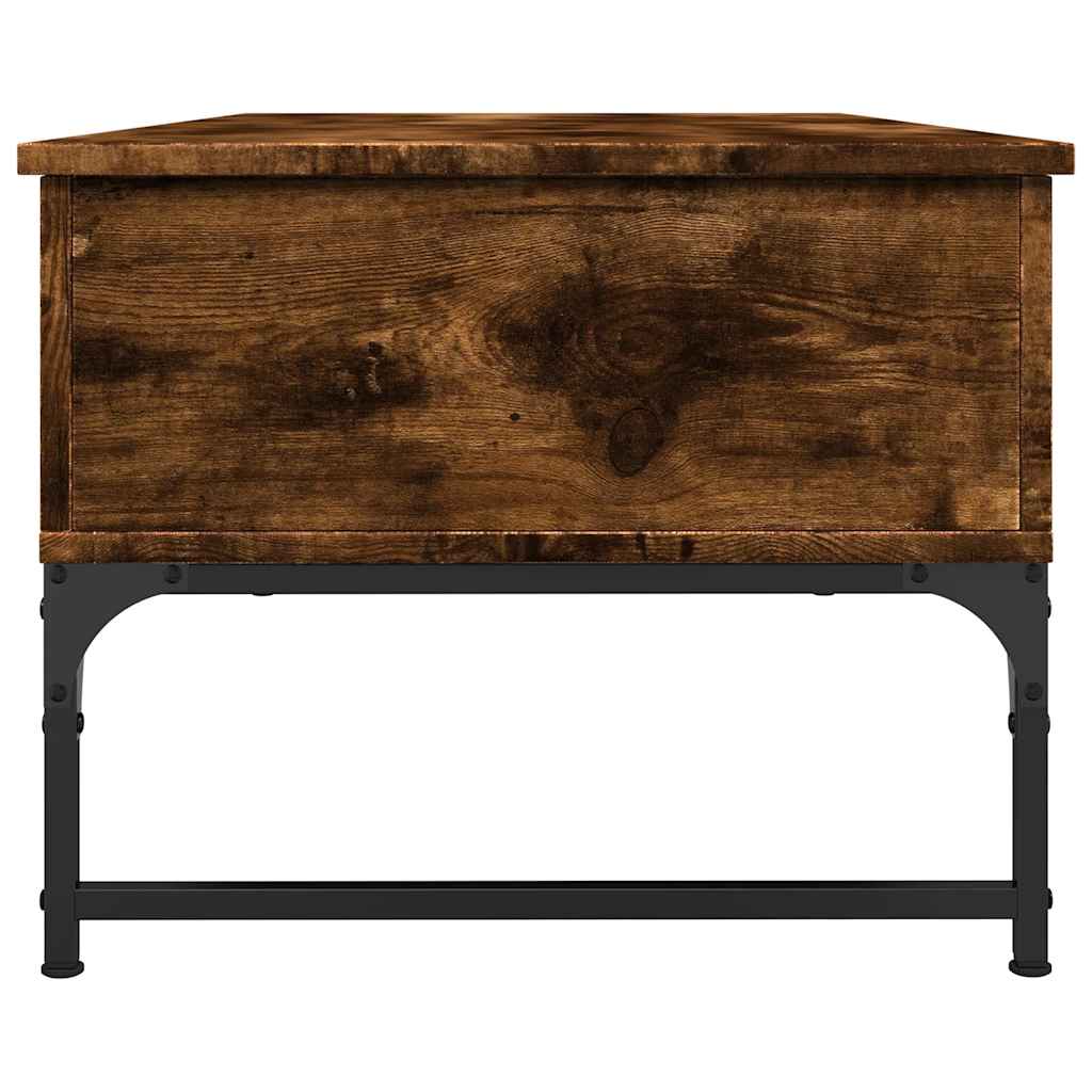 Table basse chêne fumé 100x50x40 cm bois d'ingénierie et métal - XIOS