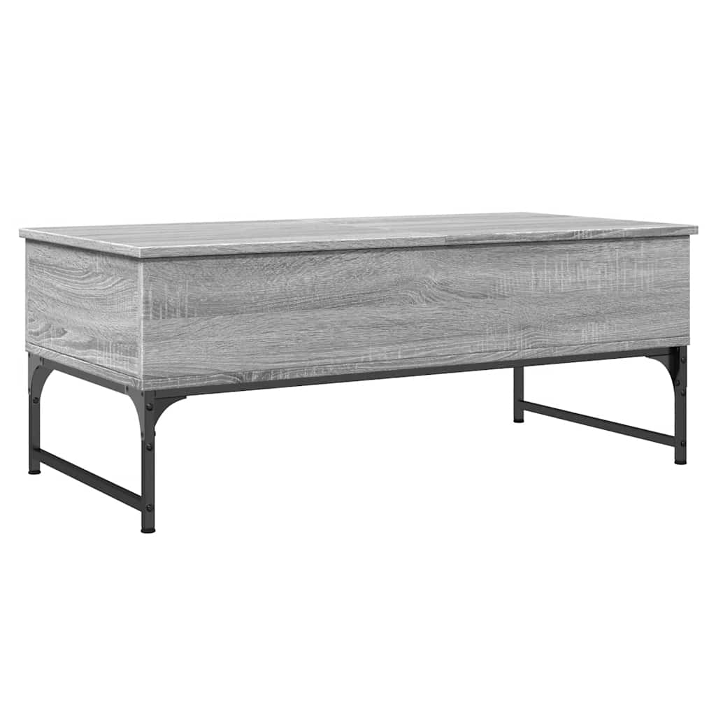 Table basse sonoma gris 100x50x40 cm bois d'ingénierie et métal - XIOS