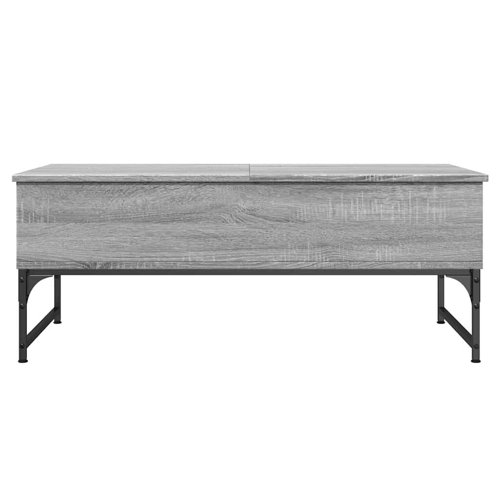 Table basse sonoma gris 100x50x40 cm bois d'ingénierie et métal - XIOS