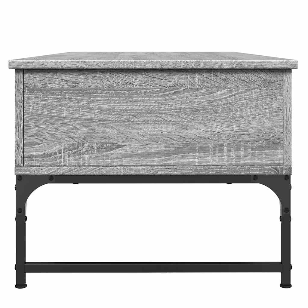 Table basse sonoma gris 100x50x40 cm bois d'ingénierie et métal - XIOS