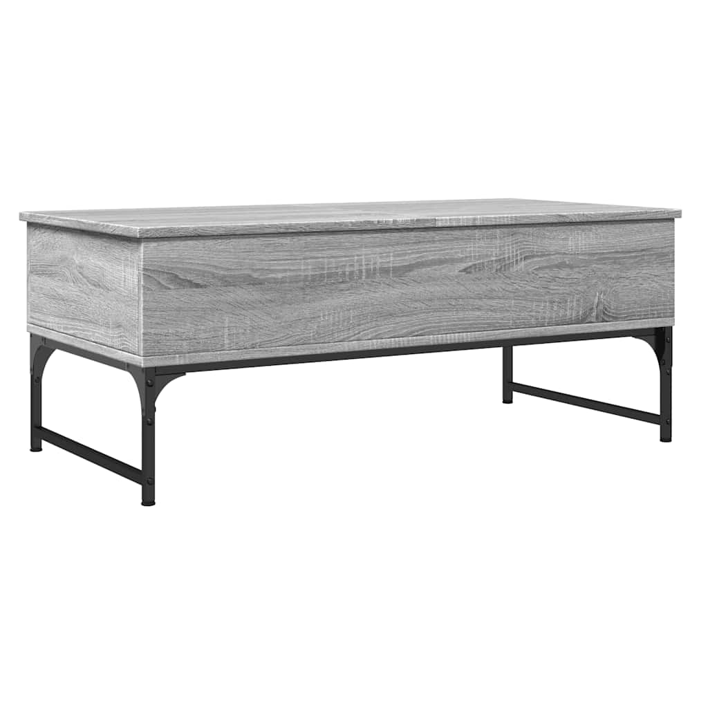 Table basse sonoma gris 100x50x40 cm bois d'ingénierie et métal - XIOS