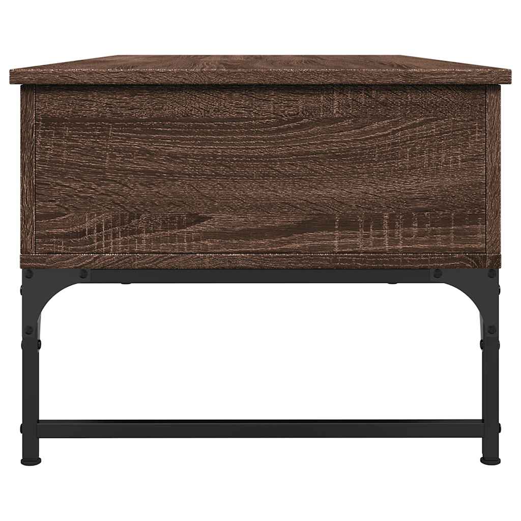 Table basse chêne marron 100x50x40cm bois d'ingénierie et métal - XIOS