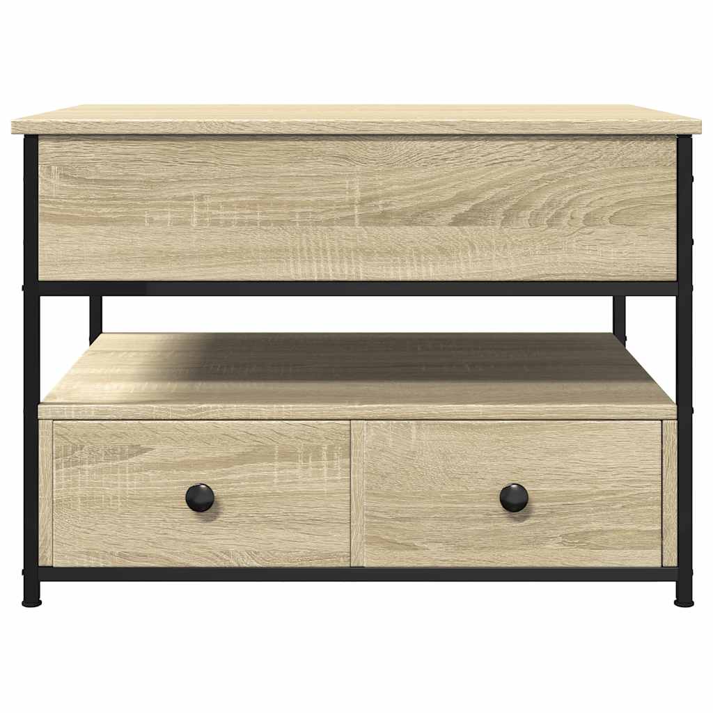 Table basse chêne sonoma 70x50x50 cm bois d'ingénierie et métal - XIOS