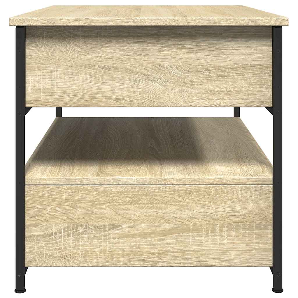 Table basse chêne sonoma 70x50x50 cm bois d'ingénierie et métal - XIOS