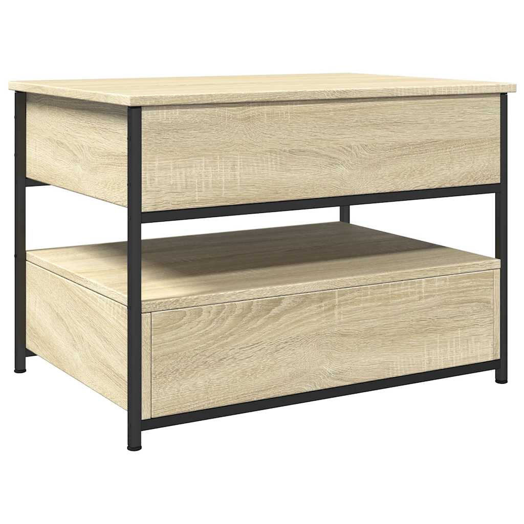 Table basse chêne sonoma 70x50x50 cm bois d'ingénierie et métal - XIOS