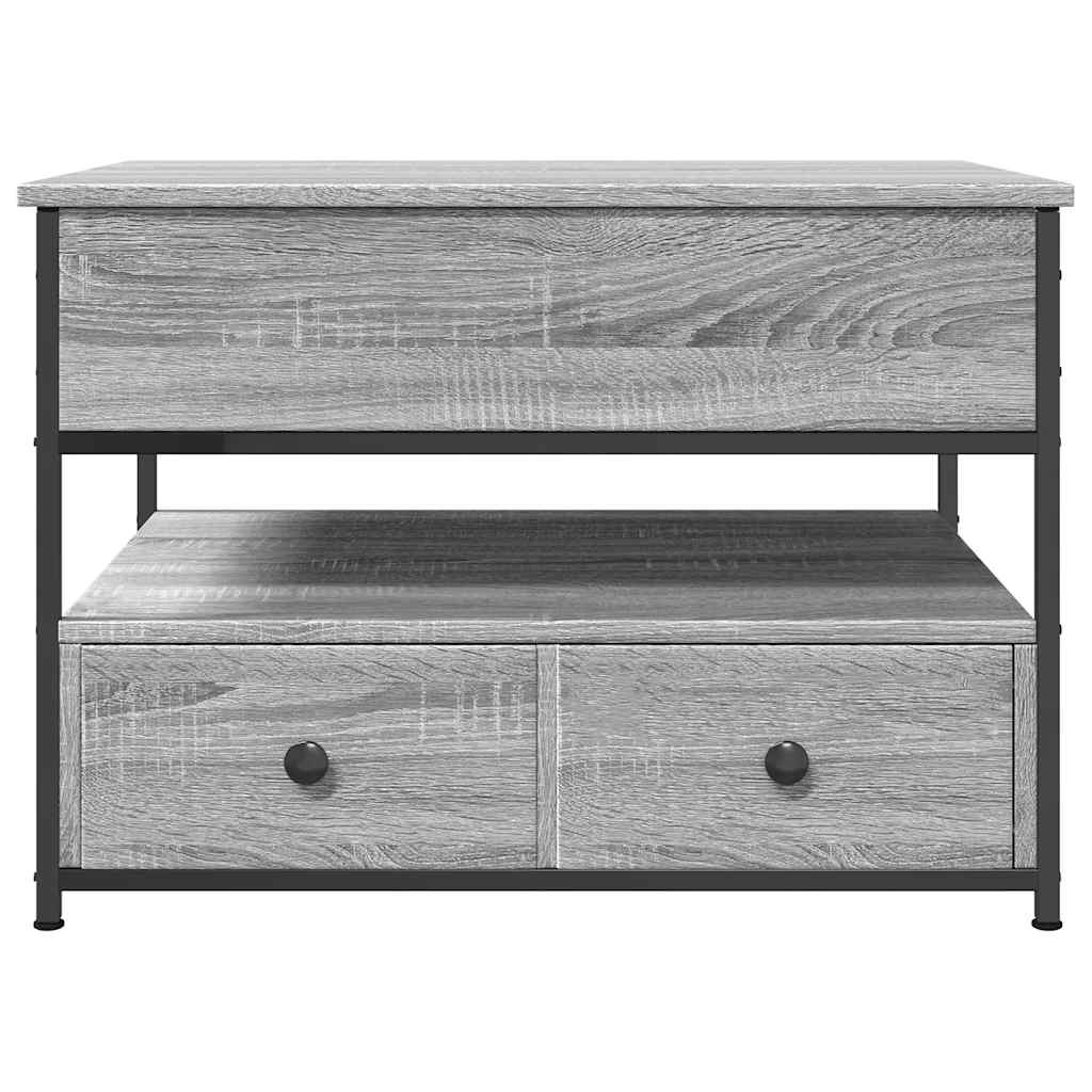 Table basse sonoma gris 70x50x50 cm bois d'ingénierie et métal - XIOS