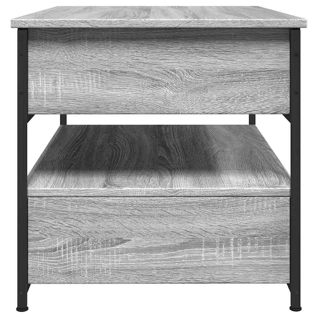 Table basse sonoma gris 70x50x50 cm bois d'ingénierie et métal - XIOS