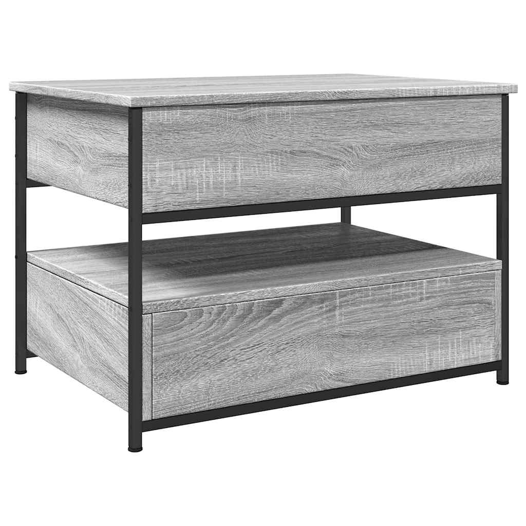 Table basse sonoma gris 70x50x50 cm bois d'ingénierie et métal - XIOS