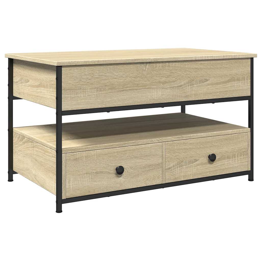 Table basse chêne sonoma 85x50x50 cm bois d'ingénierie et métal - XIOS