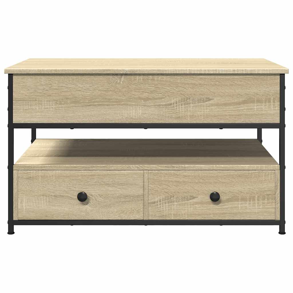 Table basse chêne sonoma 85x50x50 cm bois d'ingénierie et métal - XIOS