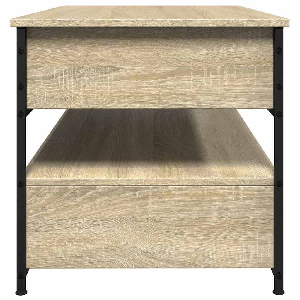 Table basse chêne sonoma 85x50x50 cm bois d'ingénierie et métal - XIOS