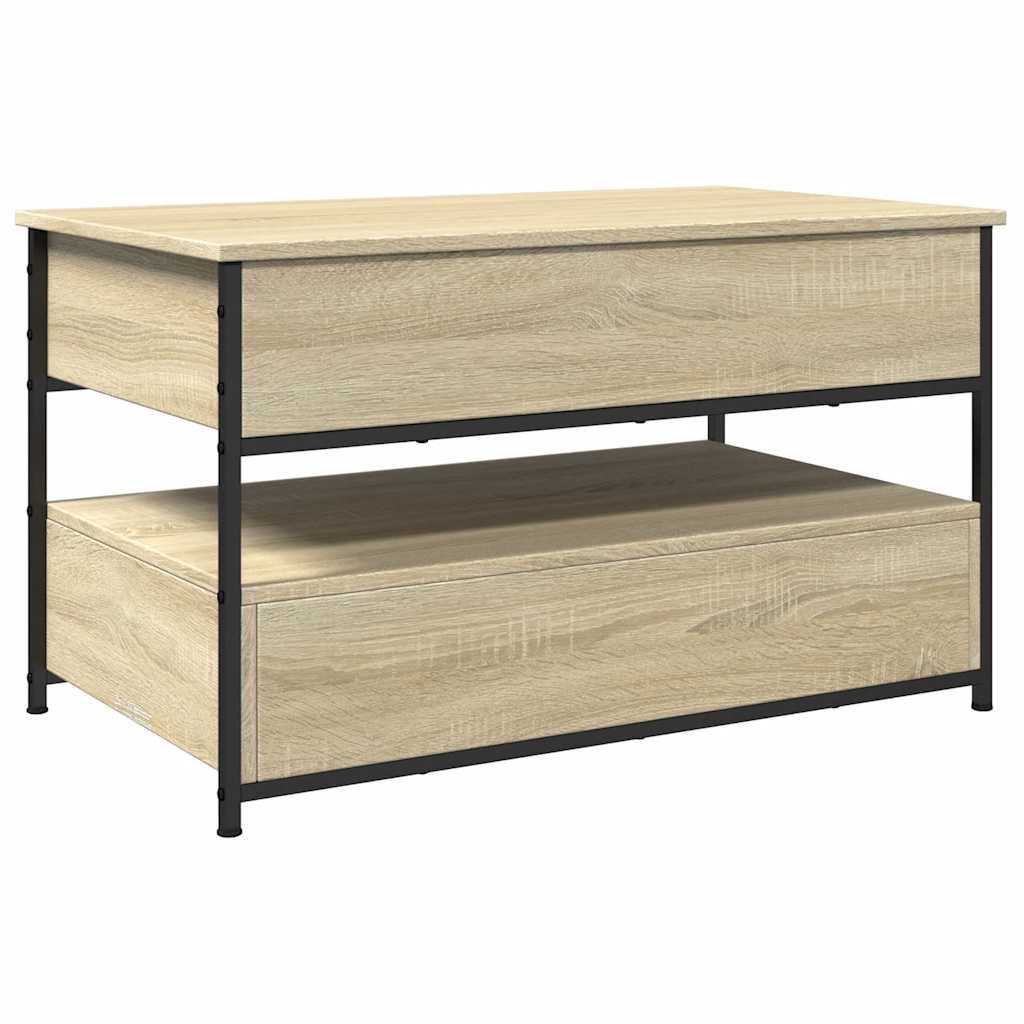 Table basse chêne sonoma 85x50x50 cm bois d'ingénierie et métal - XIOS