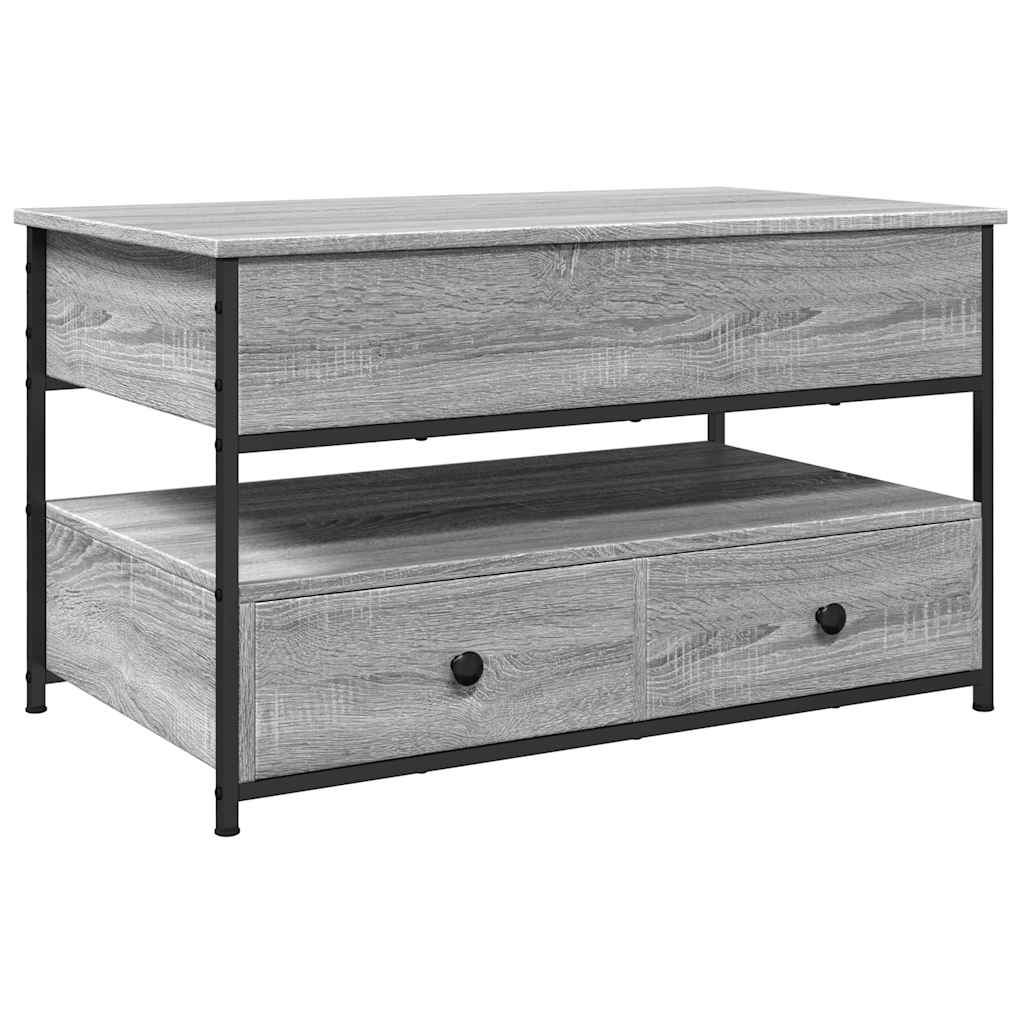 Table basse sonoma gris 85x50x50 cm bois d'ingénierie et métal - XIOS