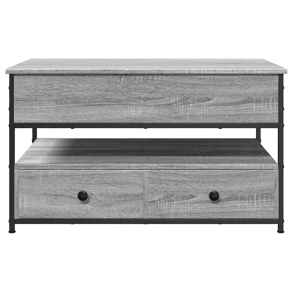 Table basse sonoma gris 85x50x50 cm bois d'ingénierie et métal - XIOS