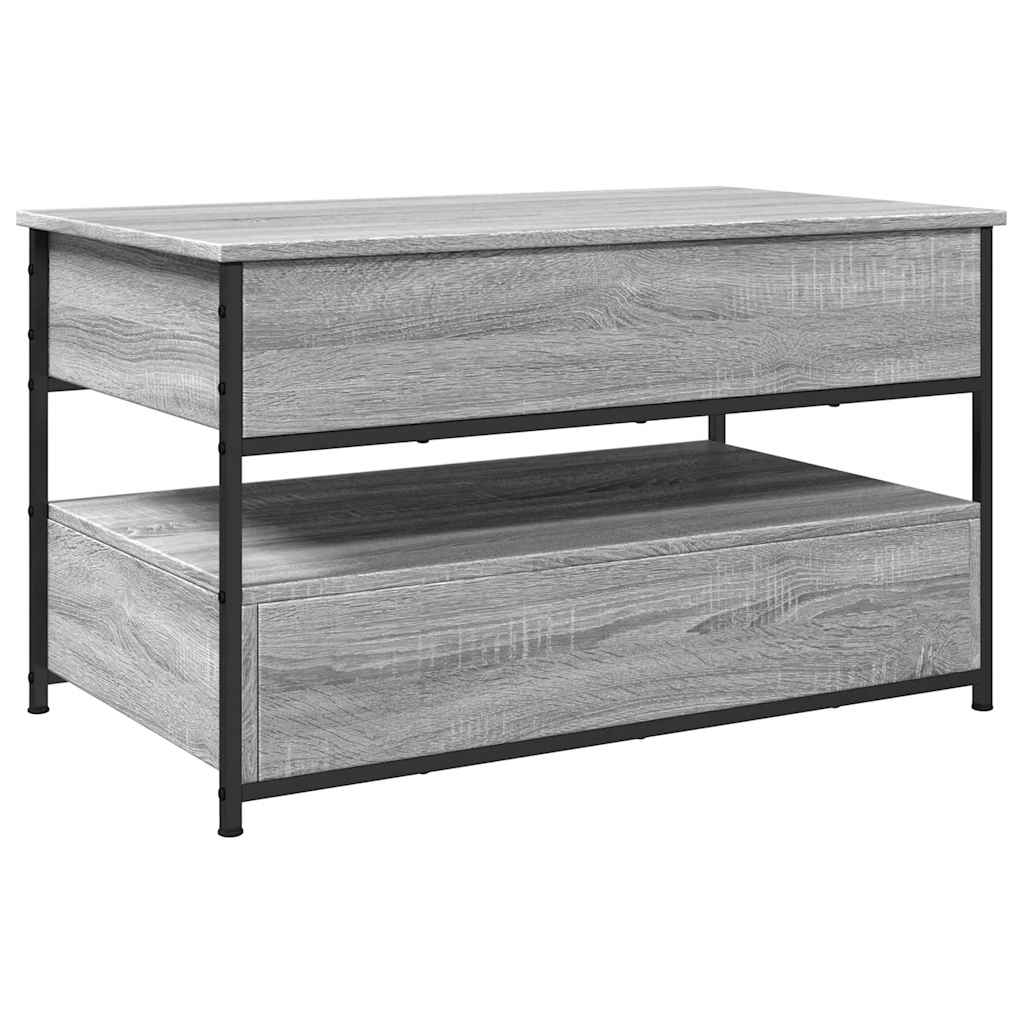 Table basse sonoma gris 85x50x50 cm bois d'ingénierie et métal - XIOS