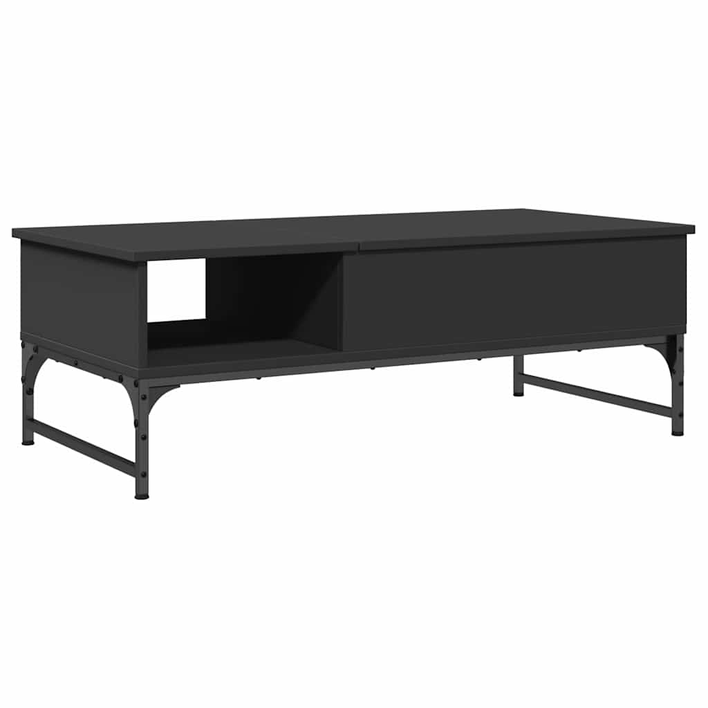 Table basse noir 100x50x35 cm bois d'ingénierie et métal - XIOS