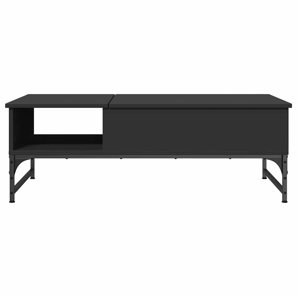 Table basse noir 100x50x35 cm bois d'ingénierie et métal - XIOS