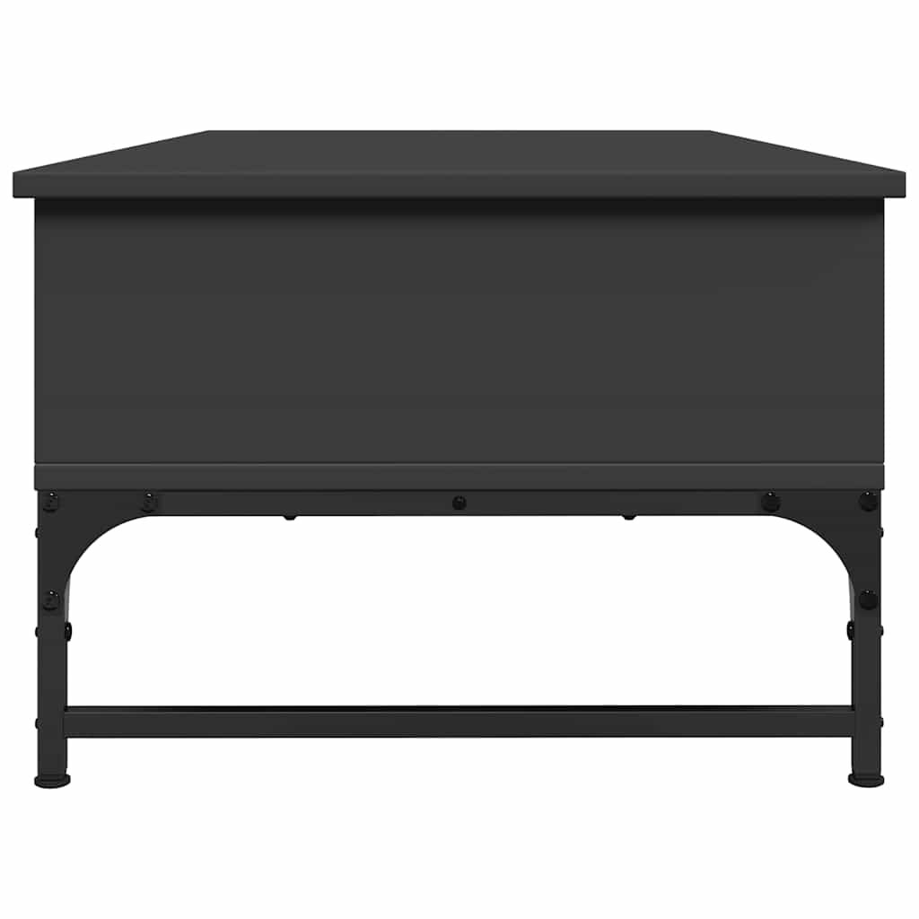 Table basse noir 100x50x35 cm bois d'ingénierie et métal - XIOS