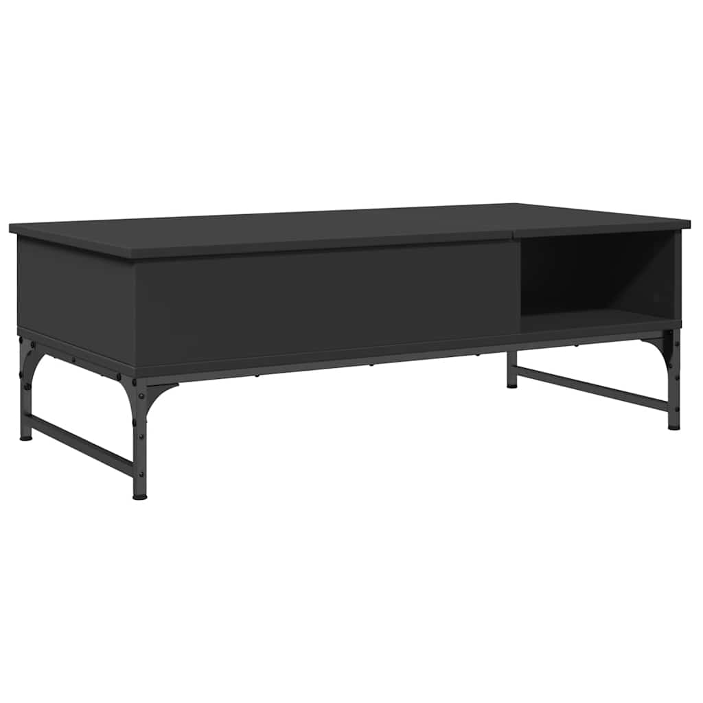 Table basse noir 100x50x35 cm bois d'ingénierie et métal - XIOS