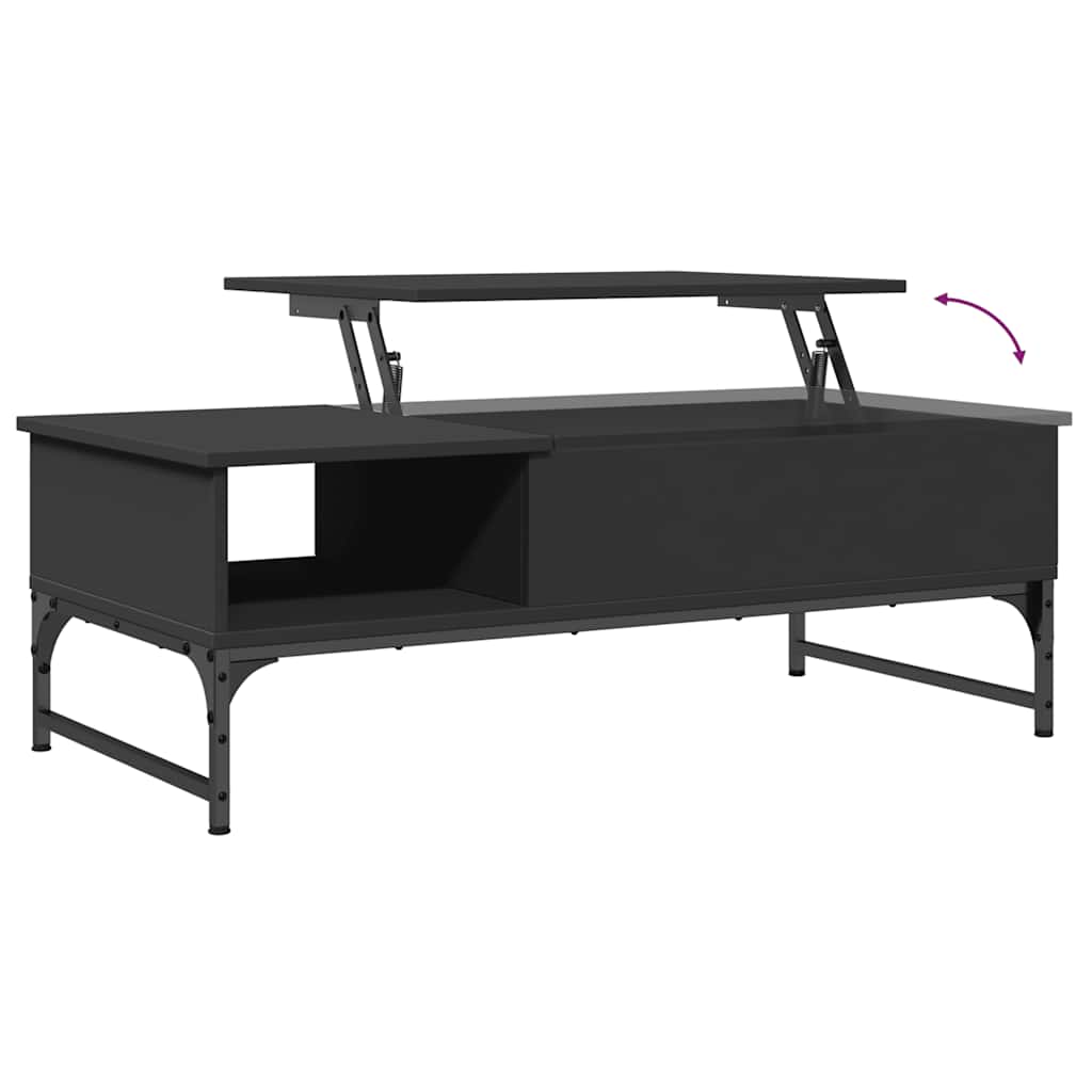 Table basse noir 100x50x35 cm bois d'ingénierie et métal - XIOS