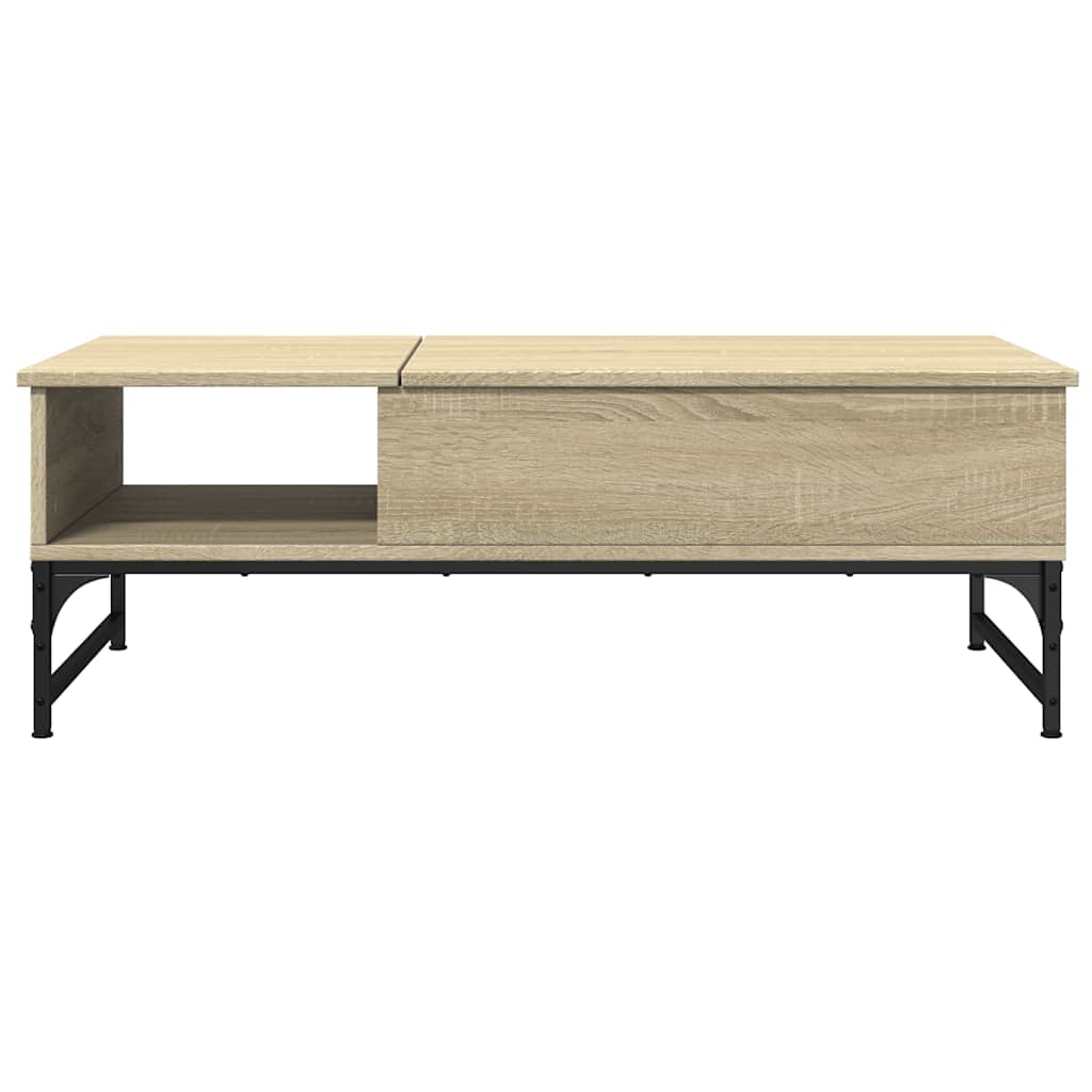 Table basse chêne sonoma 100x50x35cm bois d'ingénierie et métal - XIOS