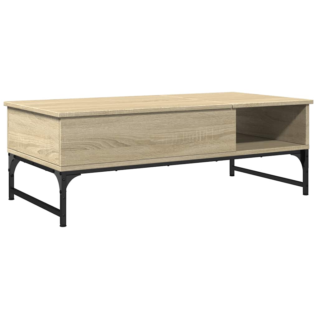 Table basse chêne sonoma 100x50x35cm bois d'ingénierie et métal - XIOS