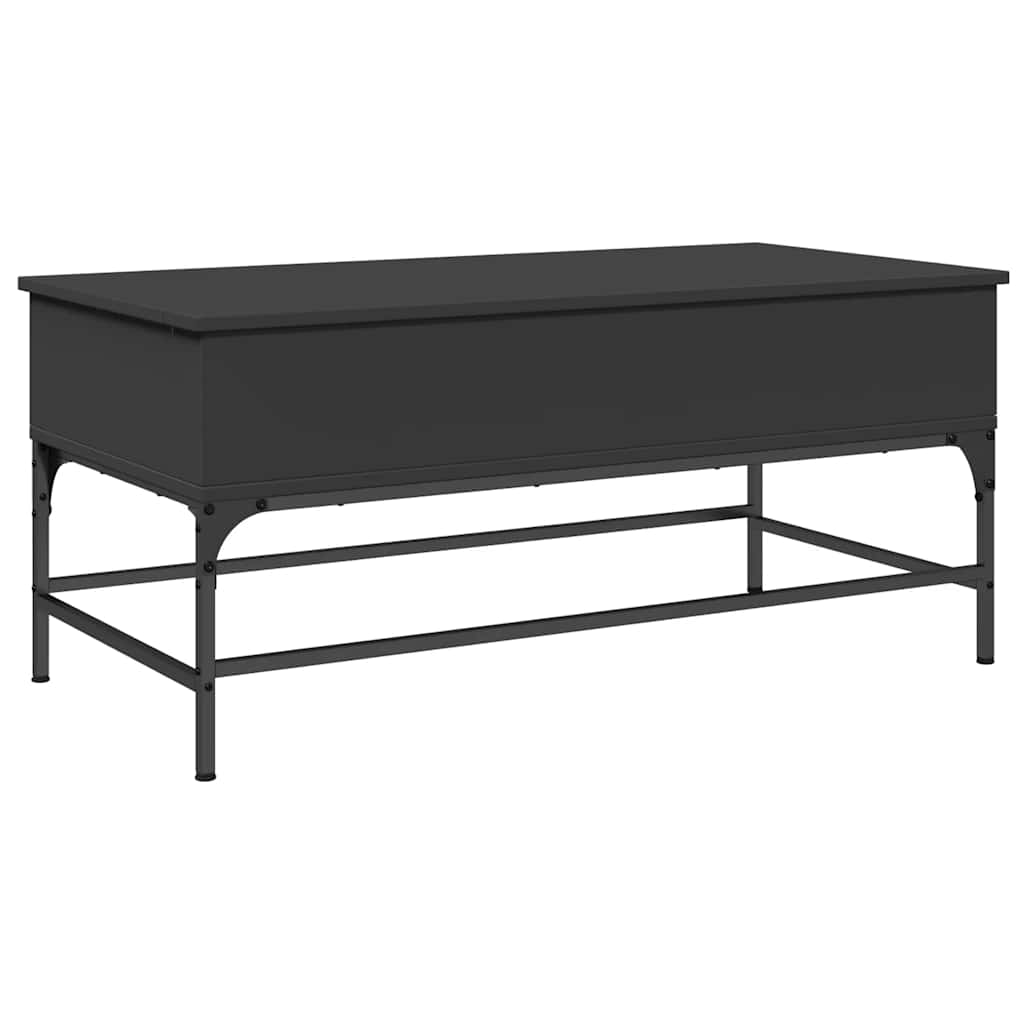 Table basse noir 100x50x45 cm bois d'ingénierie et métal - XIOS