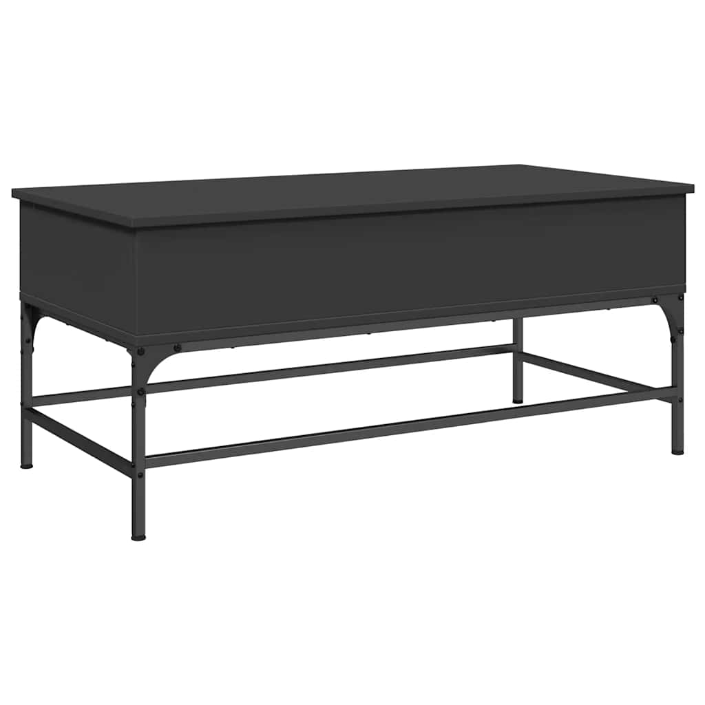 Table basse noir 100x50x45 cm bois d'ingénierie et métal - XIOS