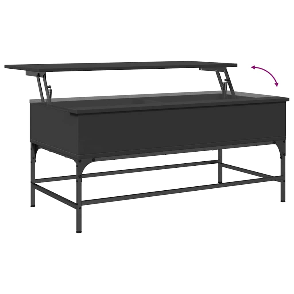 Table basse noir 100x50x45 cm bois d'ingénierie et métal - XIOS