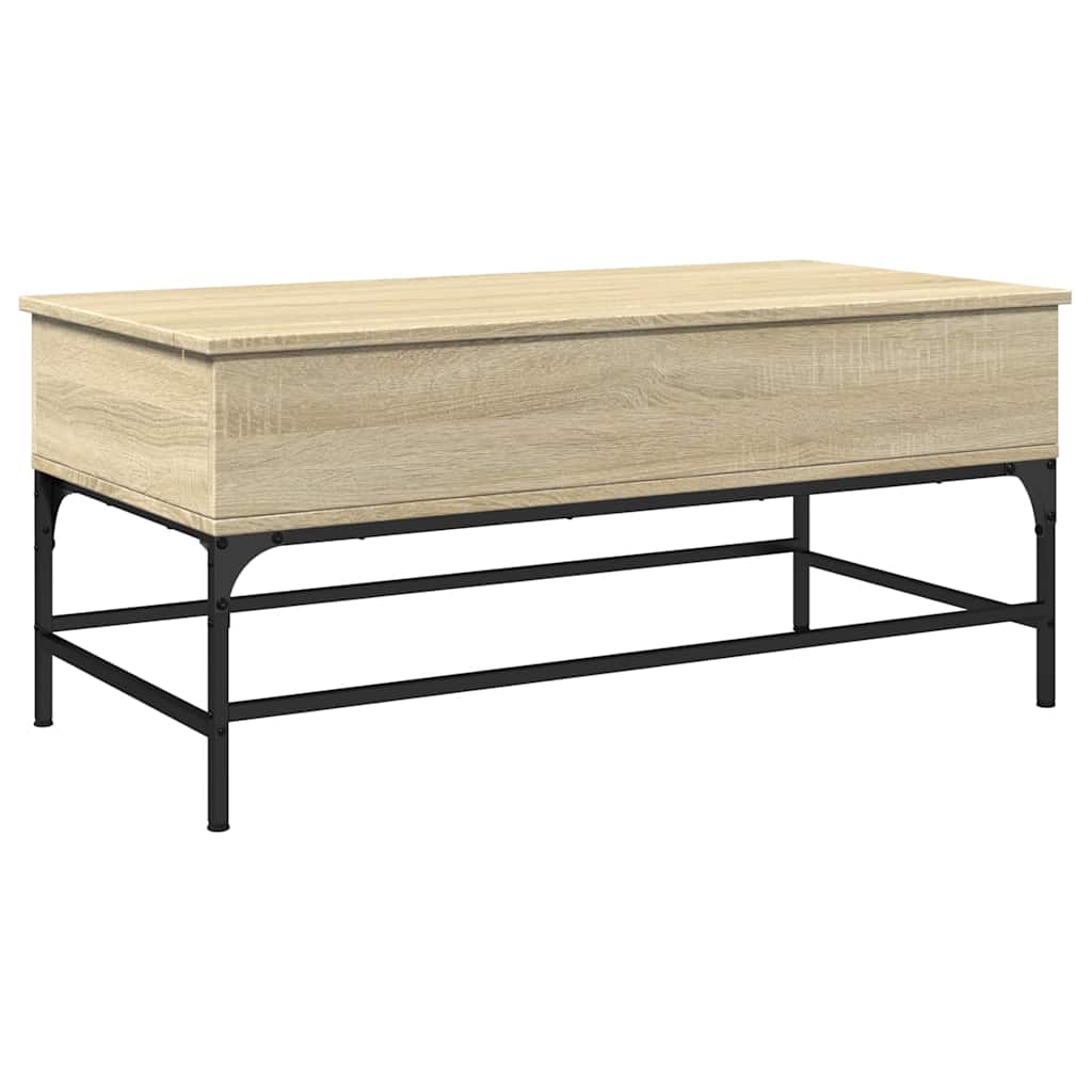 Table basse chêne sonoma 100x50x45cm bois d'ingénierie et métal - XIOS