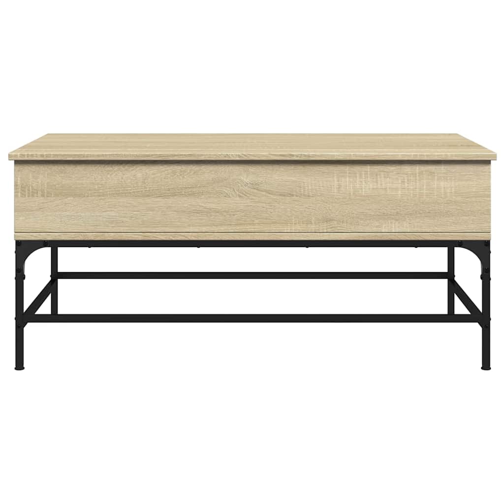 Table basse chêne sonoma 100x50x45cm bois d'ingénierie et métal - XIOS