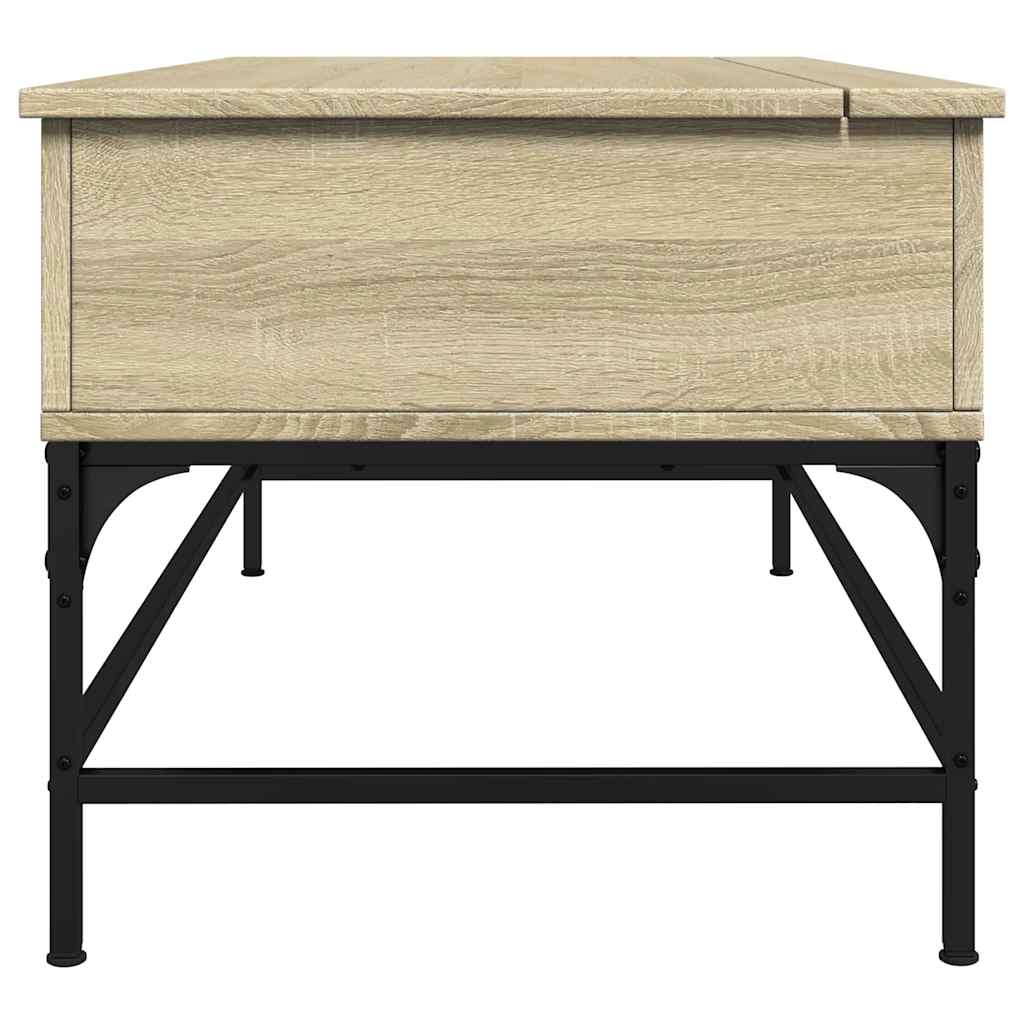 Table basse chêne sonoma 100x50x45cm bois d'ingénierie et métal - XIOS
