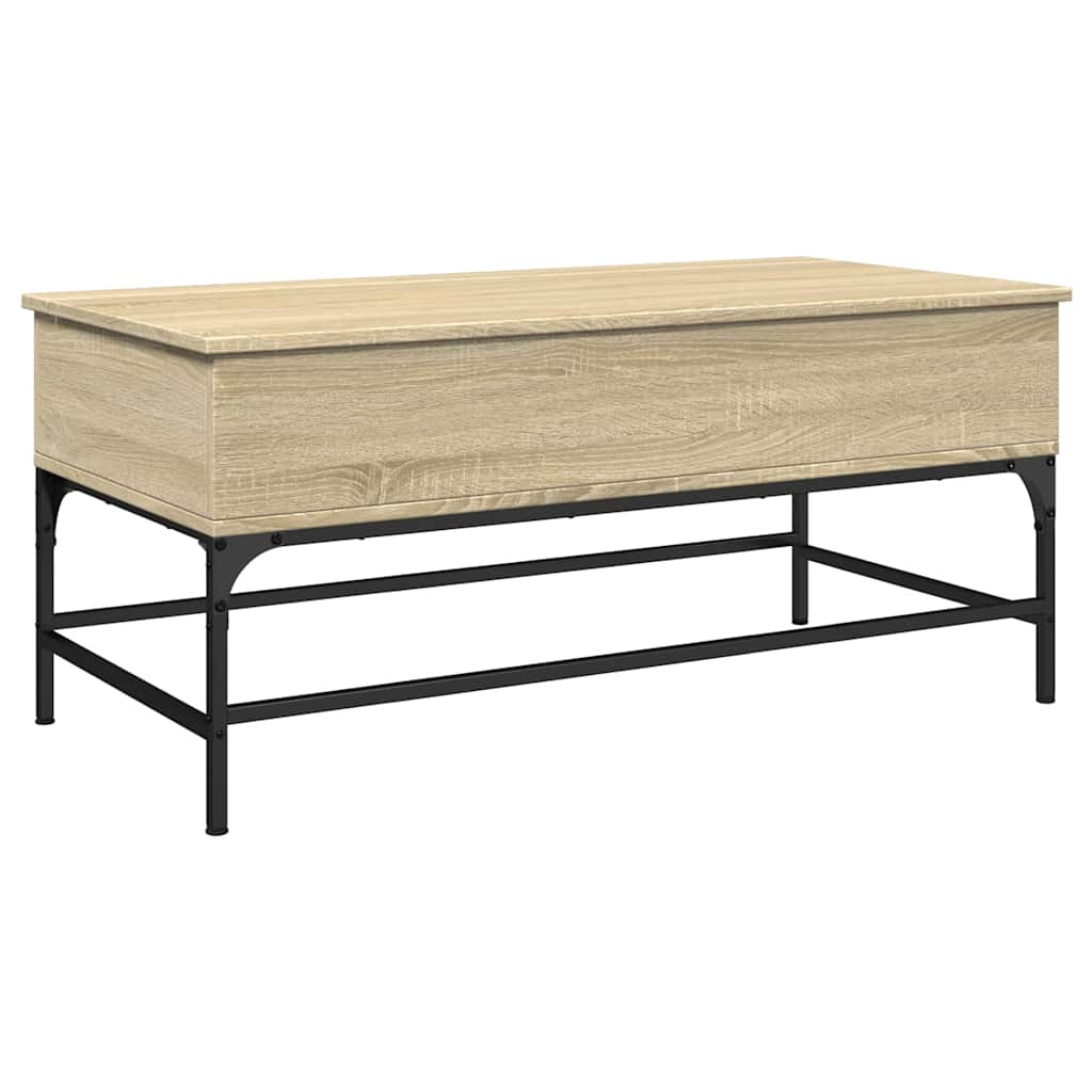 Table basse chêne sonoma 100x50x45cm bois d'ingénierie et métal - XIOS