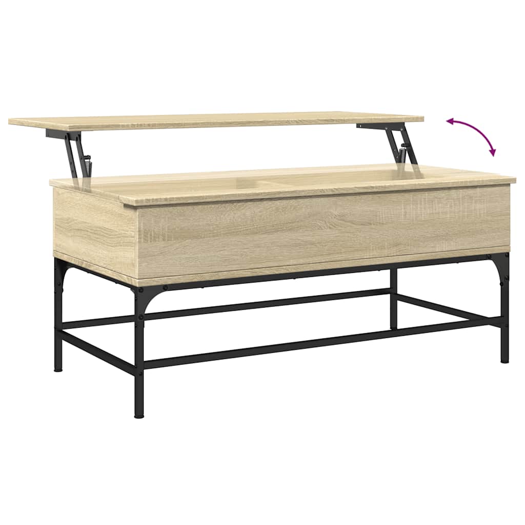 Table basse chêne sonoma 100x50x45cm bois d'ingénierie et métal - XIOS
