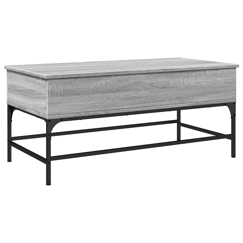 Table basse sonoma gris 100x50x45 cm bois d'ingénierie et métal - XIOS