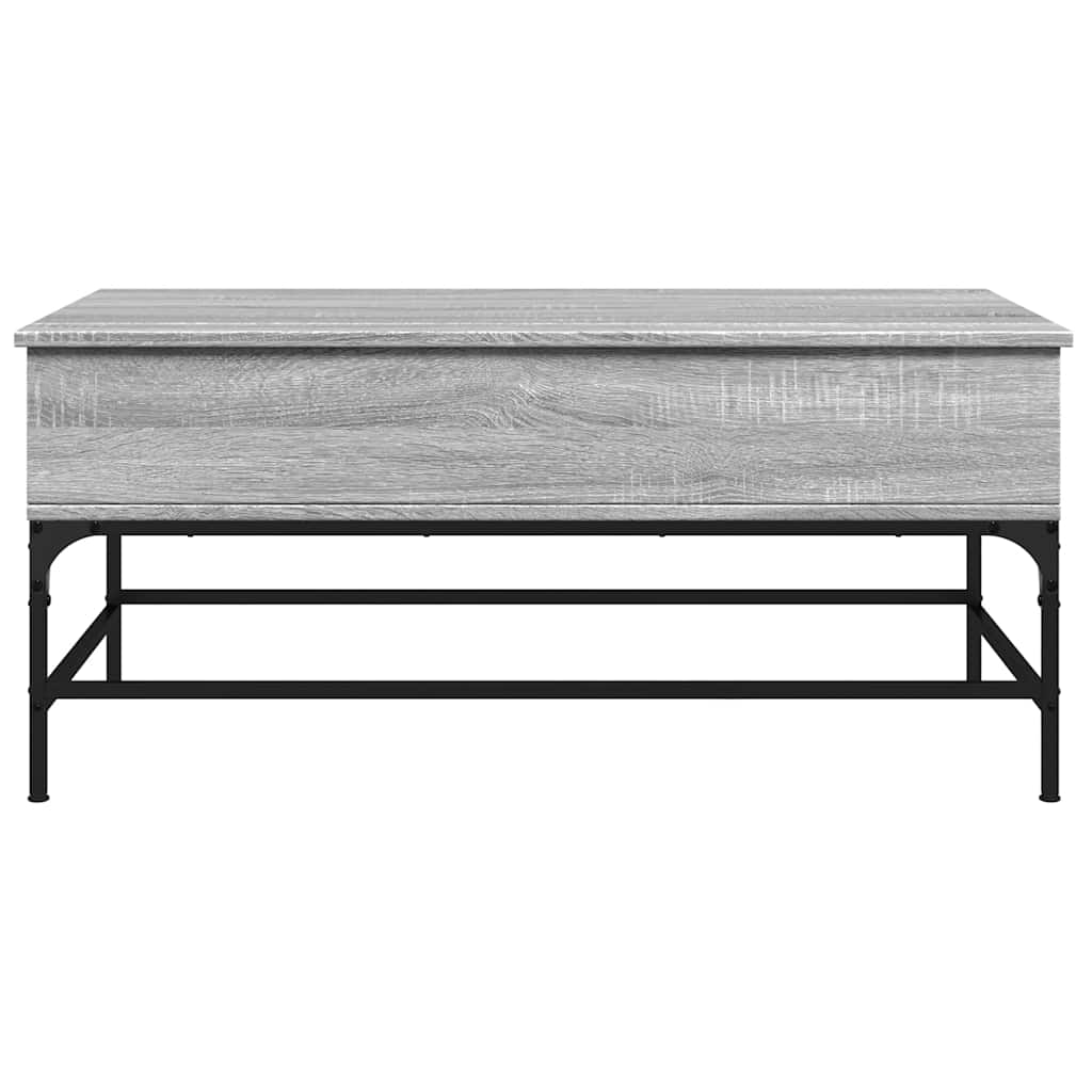 Table basse sonoma gris 100x50x45 cm bois d'ingénierie et métal - XIOS