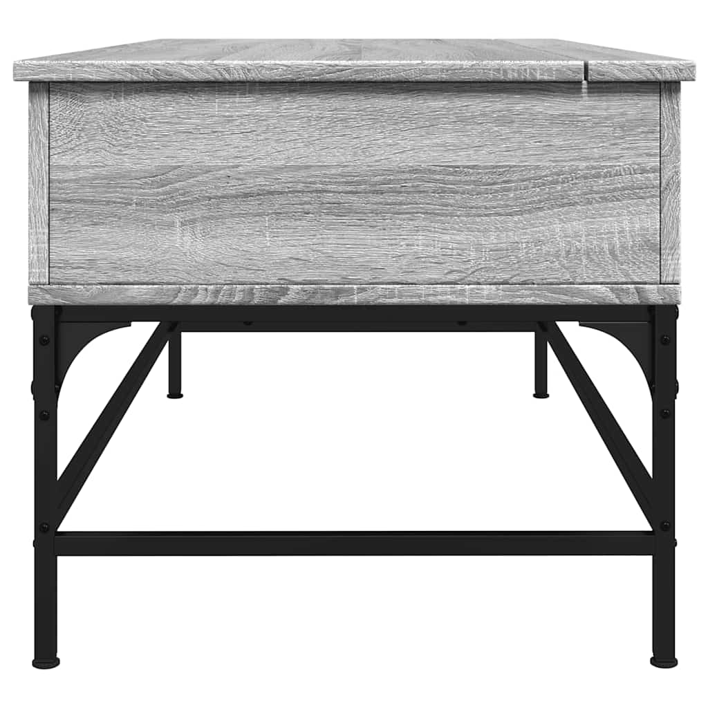 Table basse sonoma gris 100x50x45 cm bois d'ingénierie et métal - XIOS