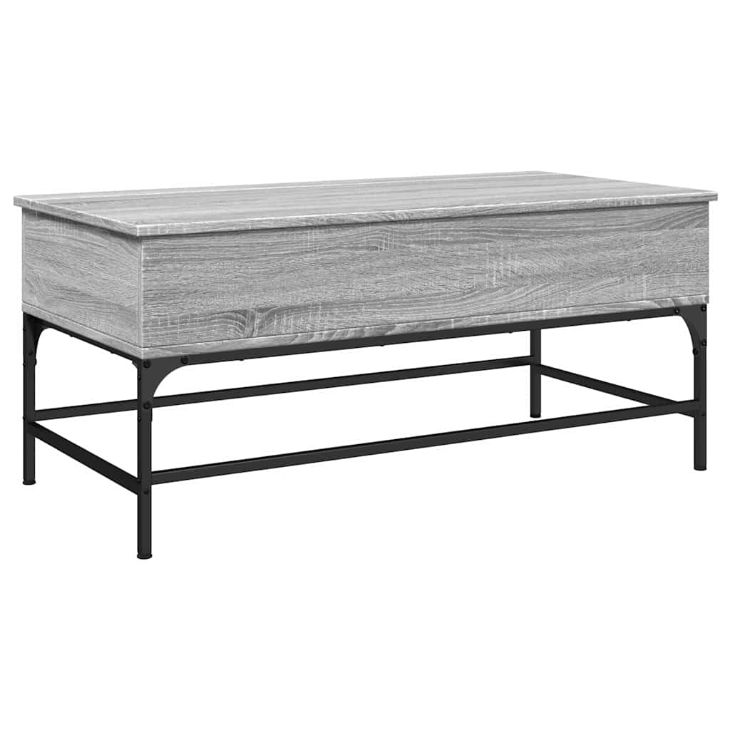 Table basse sonoma gris 100x50x45 cm bois d'ingénierie et métal - XIOS
