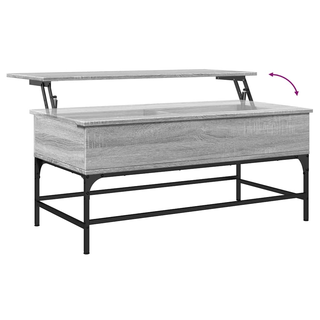 Table basse sonoma gris 100x50x45 cm bois d'ingénierie et métal - XIOS