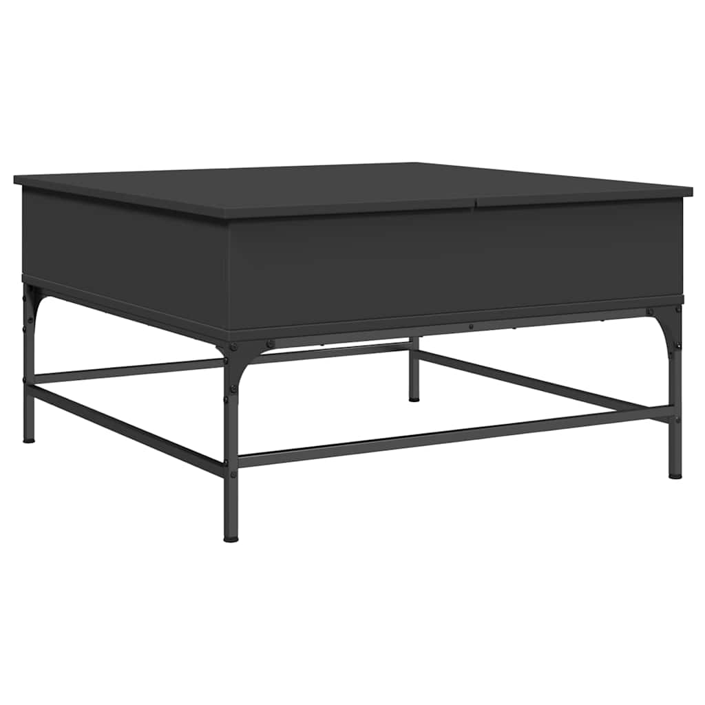 Table basse noir 80x80x45 cm bois d'ingénierie et métal - XIOS