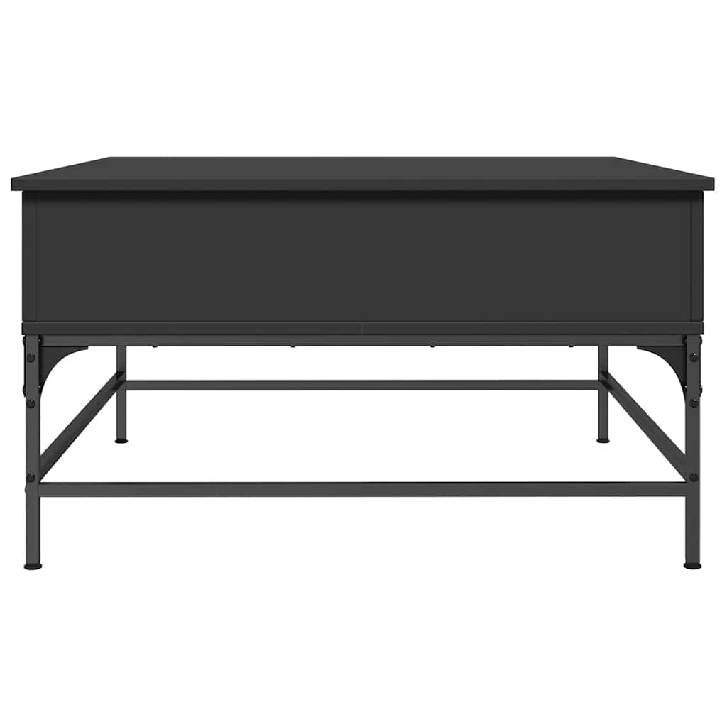 Table basse noir 80x80x45 cm bois d'ingénierie et métal - XIOS