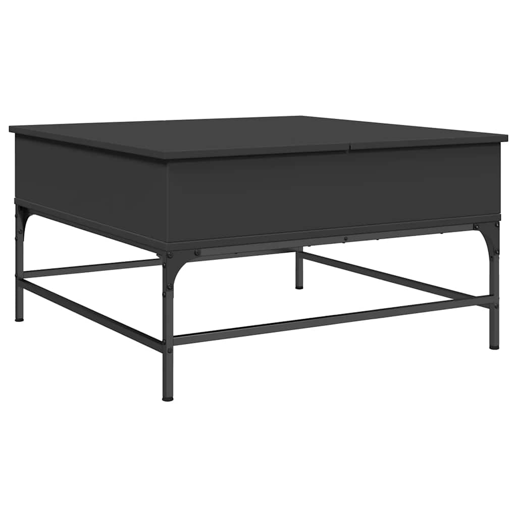 Table basse noir 80x80x45 cm bois d'ingénierie et métal - XIOS
