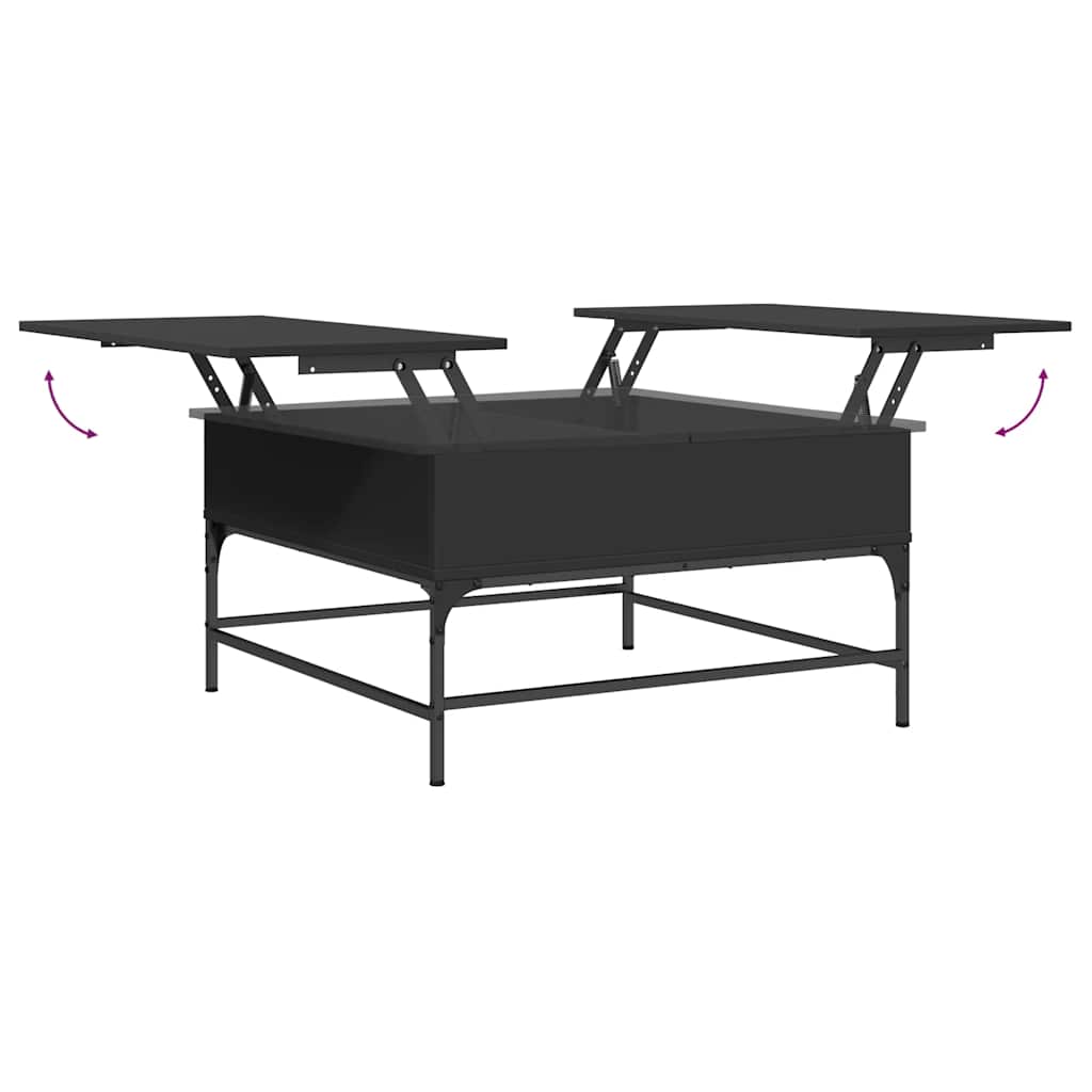 Table basse noir 80x80x45 cm bois d'ingénierie et métal - XIOS
