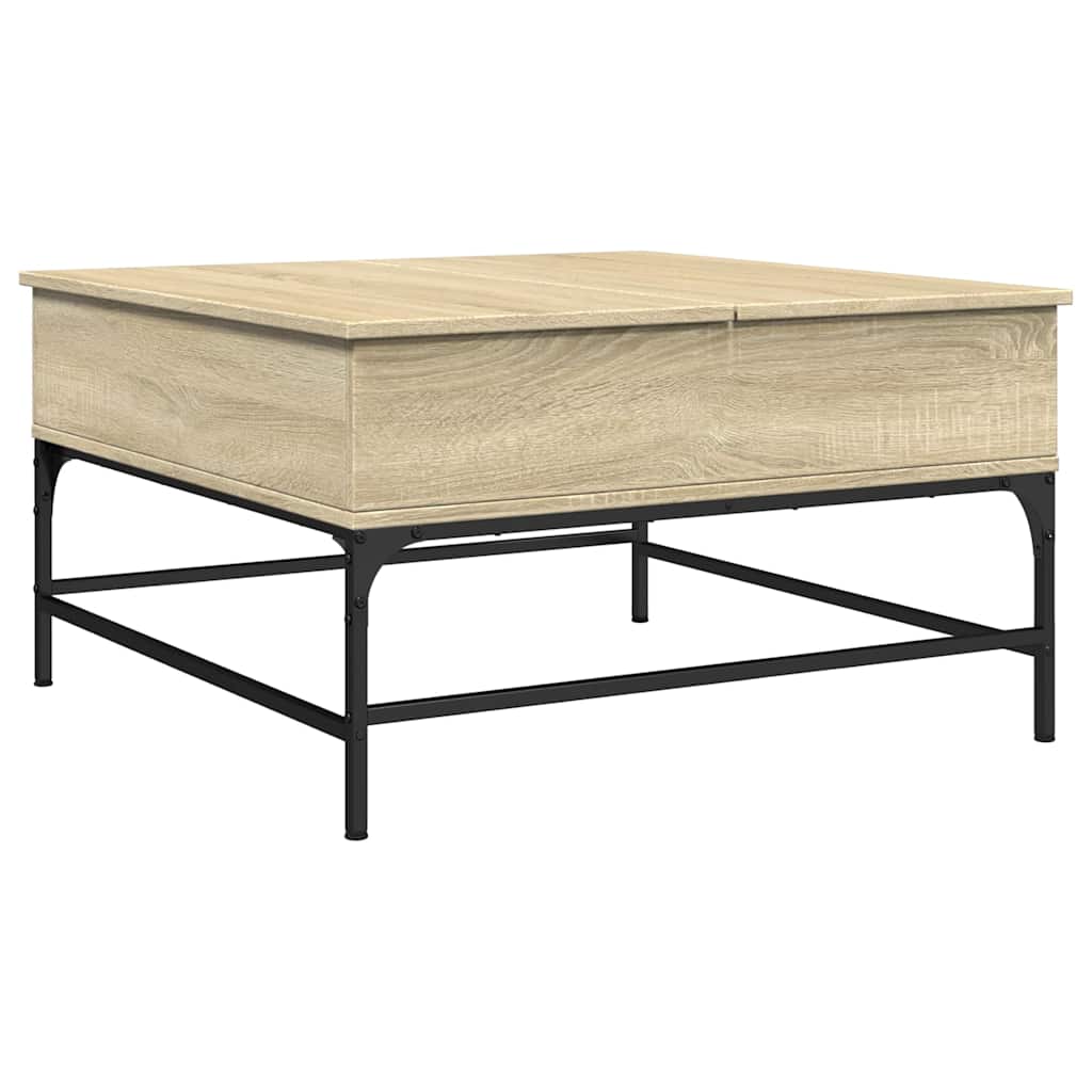 Table basse chêne sonoma 80x80x45 cm bois d'ingénierie et métal - XIOS