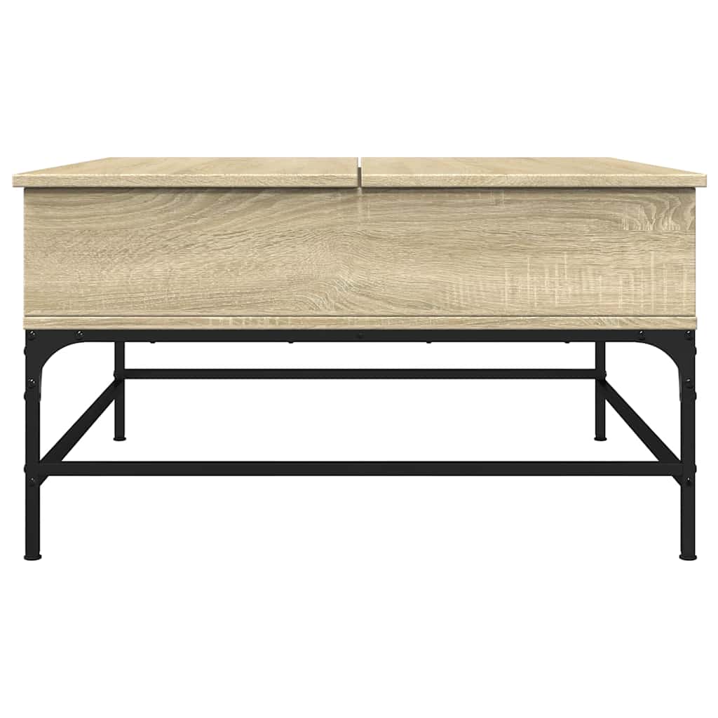 Table basse chêne sonoma 80x80x45 cm bois d'ingénierie et métal - XIOS