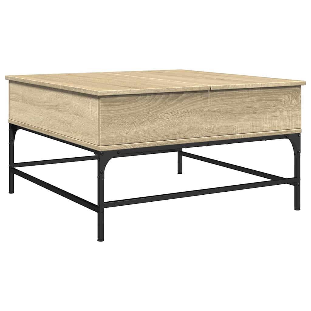 Table basse chêne sonoma 80x80x45 cm bois d'ingénierie et métal - XIOS