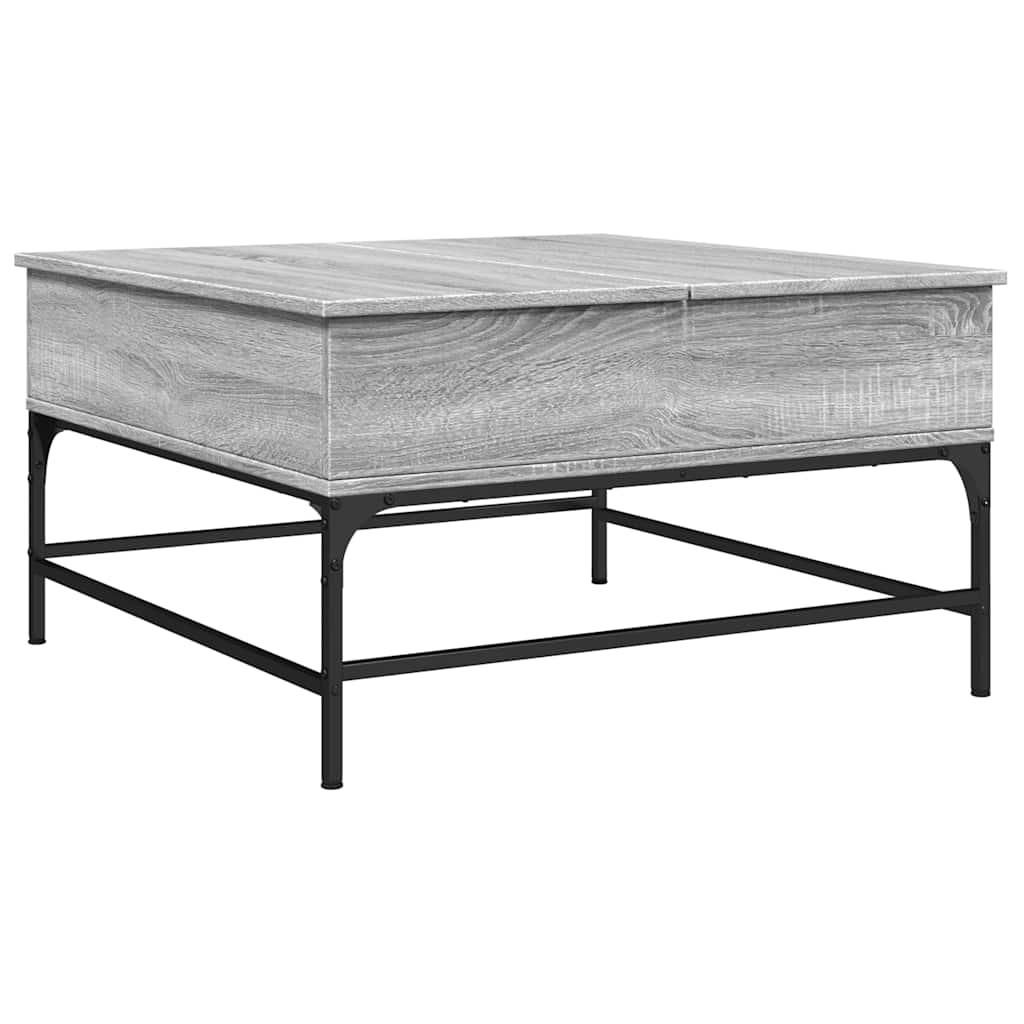 Table basse sonoma gris 80x80x45 cm bois d'ingénierie et métal - XIOS